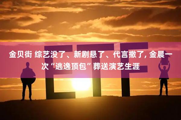 金贝街 综艺没了、新剧悬了、代言撤了, 金晨一次“逃逸顶包”葬送演艺生涯